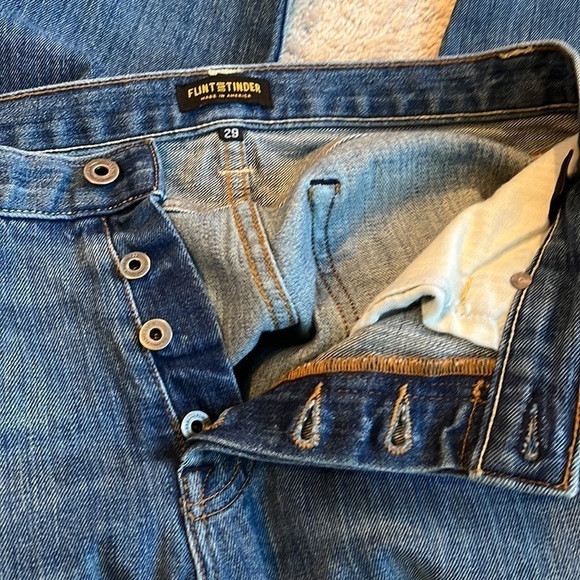 Flint and Tinder Jeans Slim Fit Button Fly Stretch Huckberry 29x28 - Picture 3 of 9